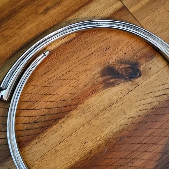 Anthropologie Chunky Molten Choker Necklace Silver - Picture 2 of 5